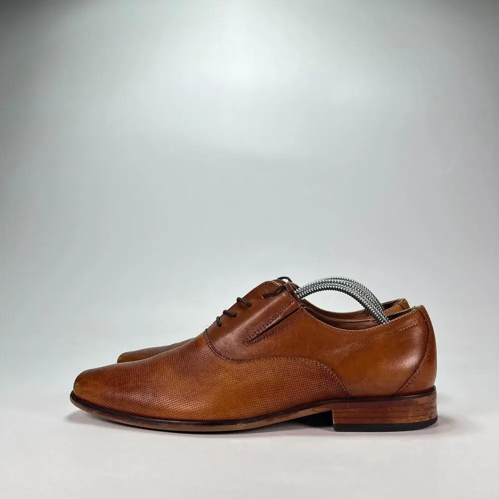 ALDO Oliliria Cognac Brown Tan Lace Up Leather Oxford Dress Shoes Men’s Size 9